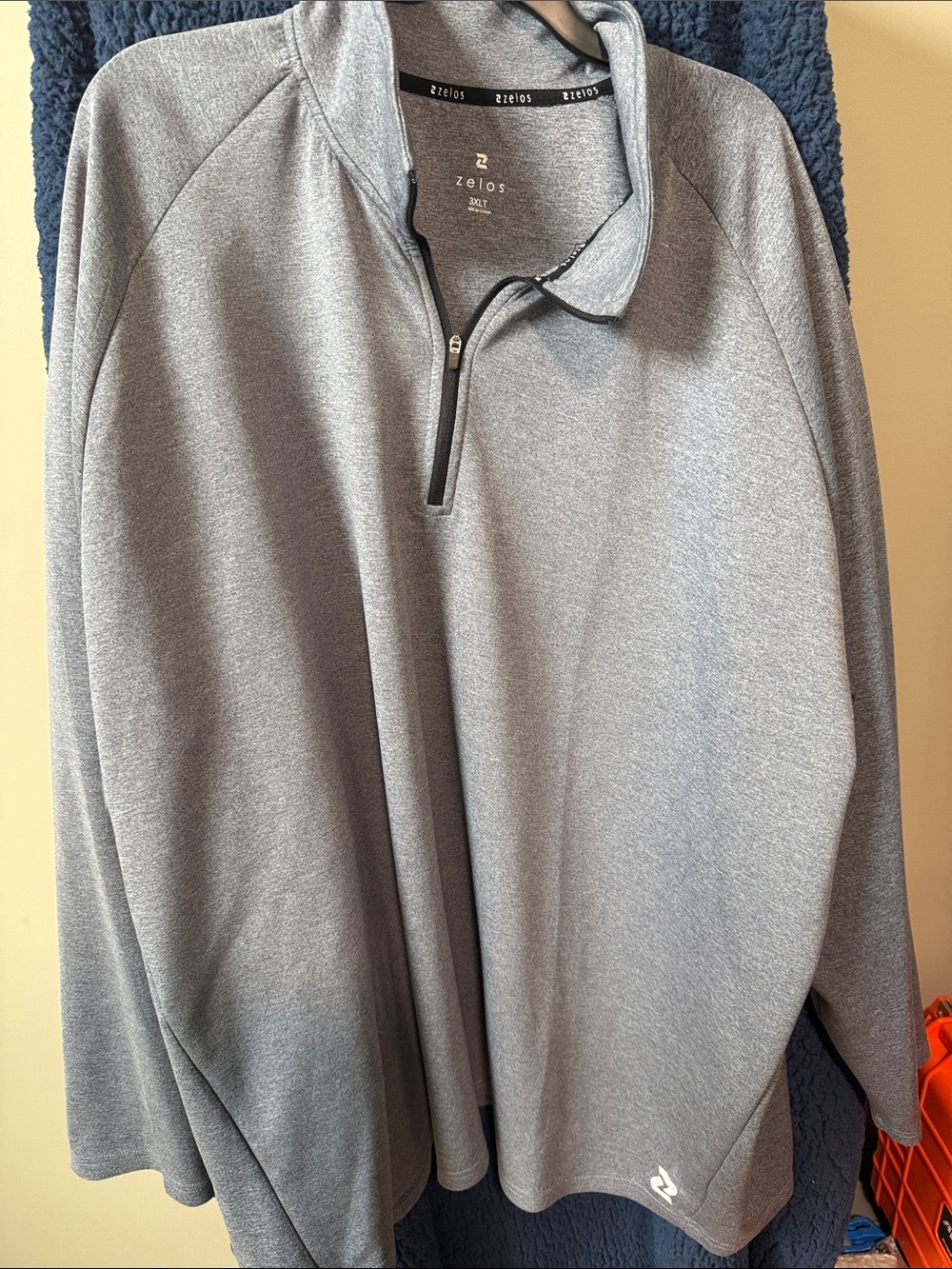 ZELOS Men's Light Blue Quarter-Zip Pullover - Size 3X Tall (132)